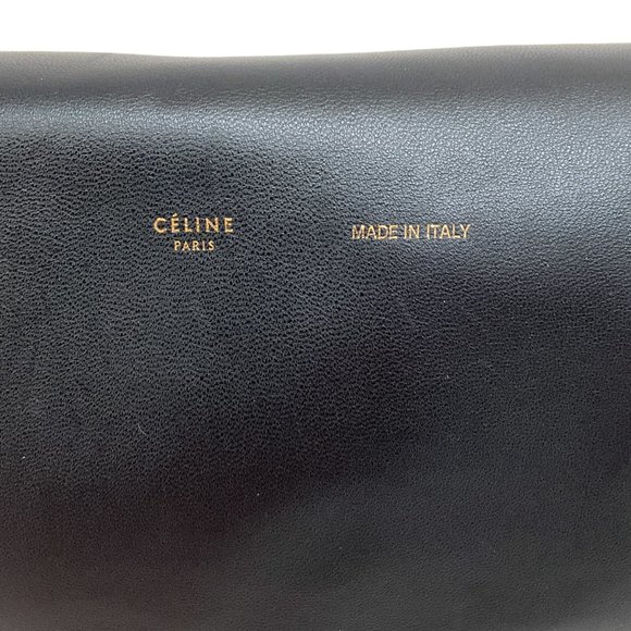 Celine Black Leather Large Fold Over Clutch - Picture 4 of 12